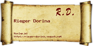 Rieger Dorina névjegykártya